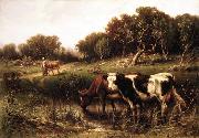 unknow artist Cattle in a Pool Spain oil painting artist